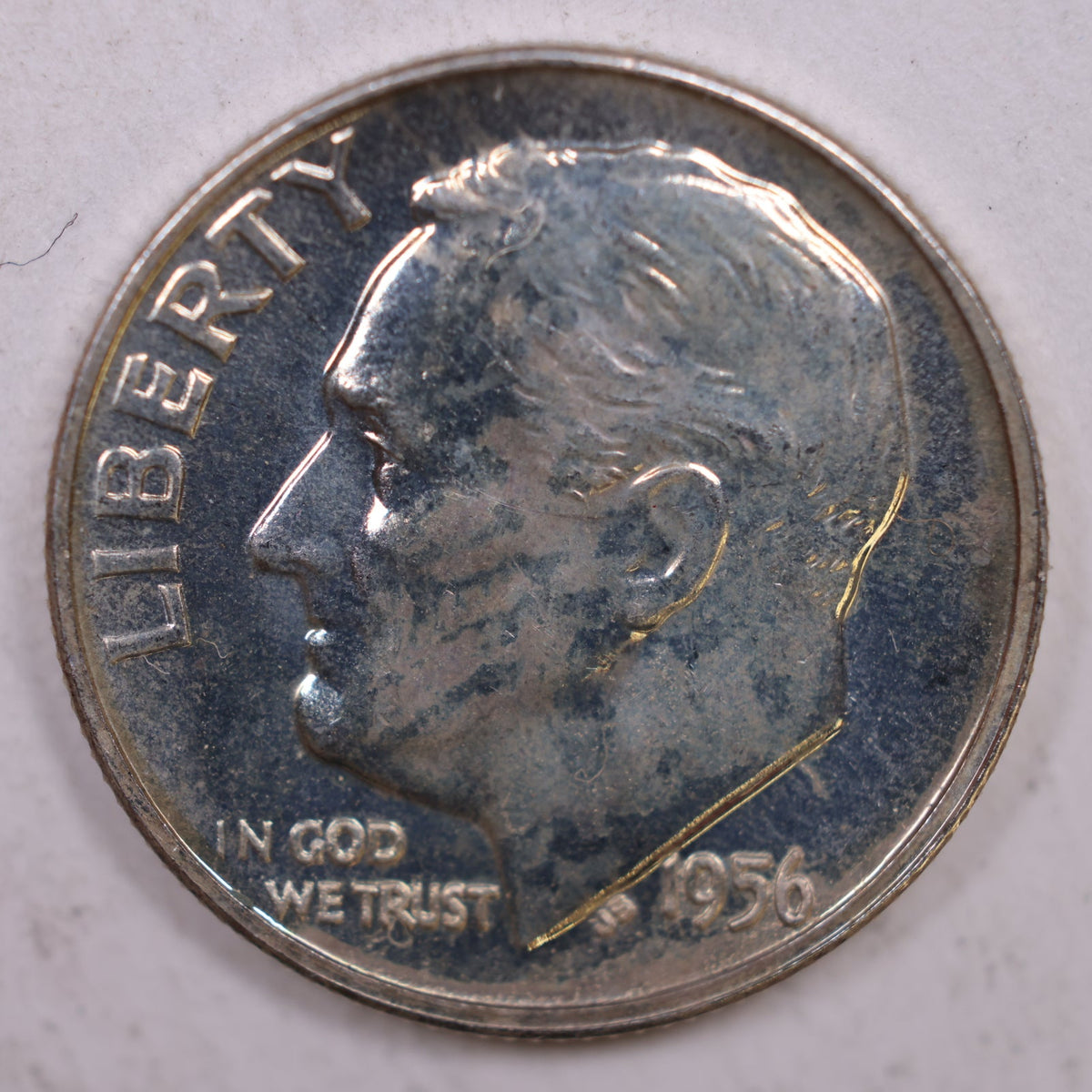 1956 Roosevelt Silver Dime, Mint State Proof Uncirculated Coin, Store #DE0367