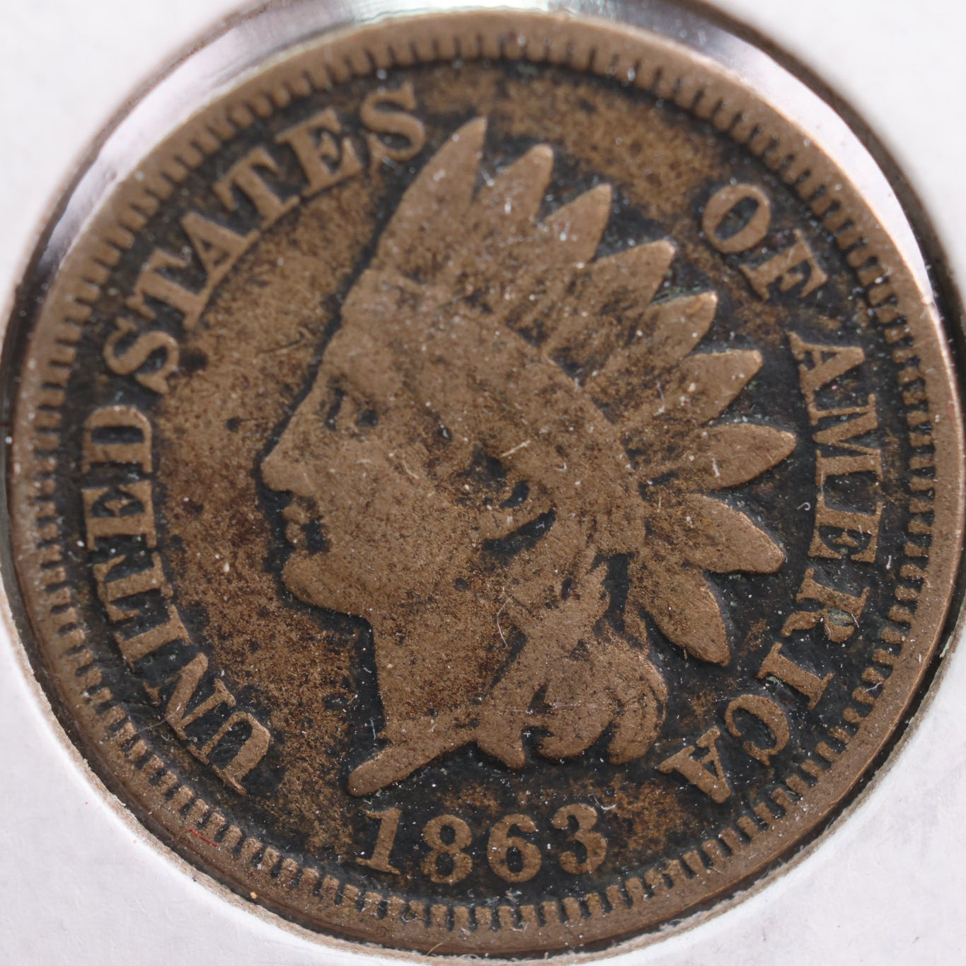 1863 Indian Head Cent, Fine Circulated Coin, Store #CT0754