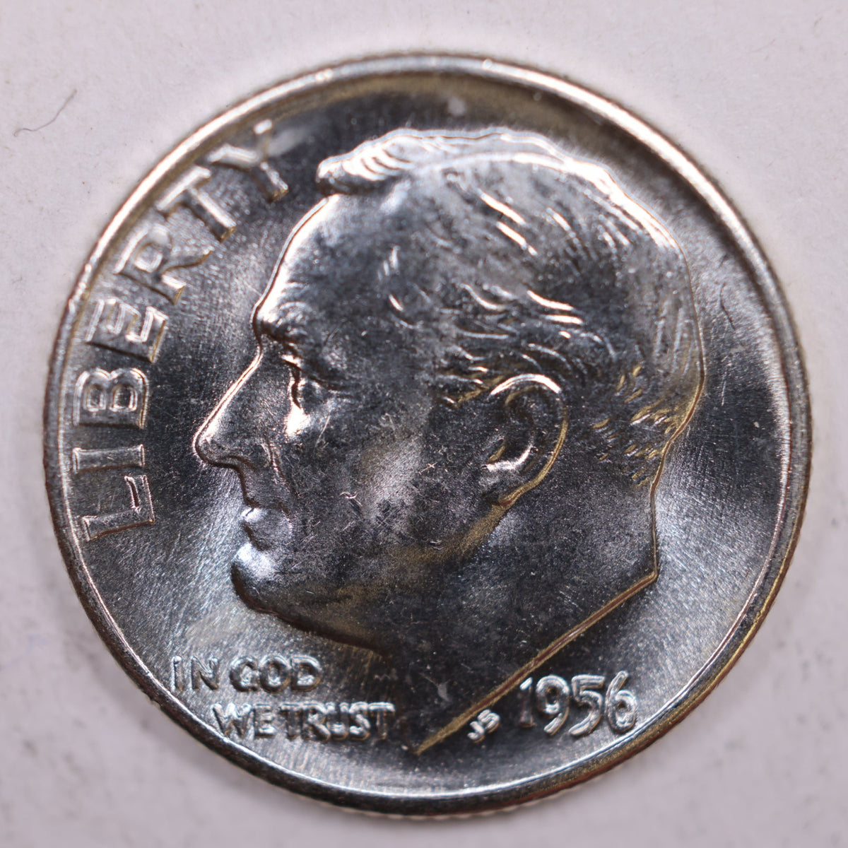 1956-D Roosevelt Silver Dime, Mint State Uncirculated Coin, Store #DE0369