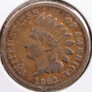 1863 Indian Head Cent, Very Fine Circulated Coin, details, Store