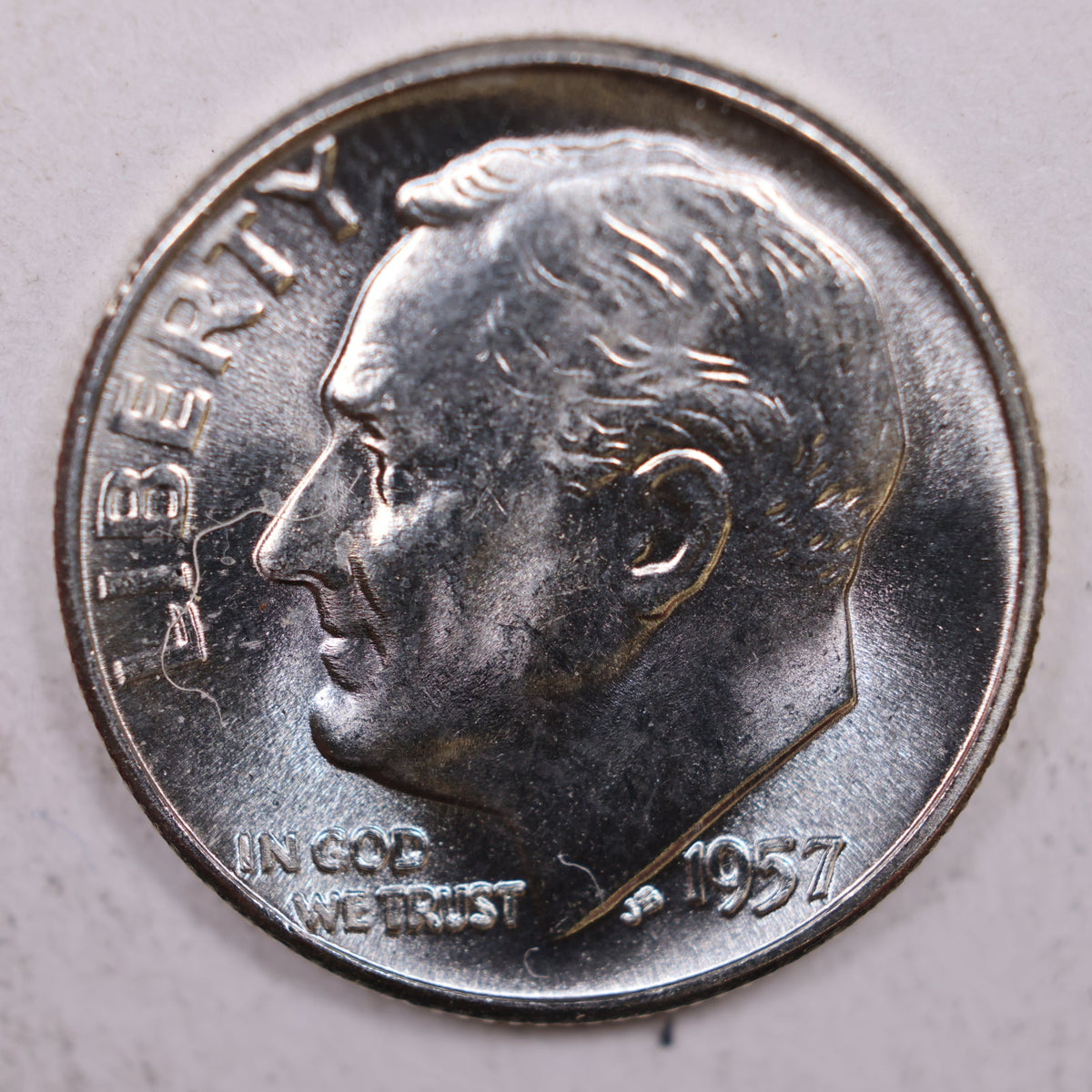 1957 Roosevelt Silver Dime, Mint State Uncirculated Coin, Store #DE0371