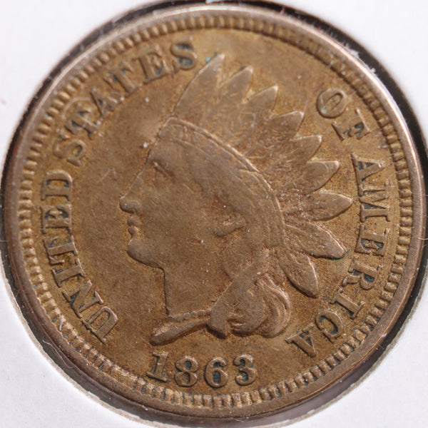 1863 Indian Head Cent, Very Fine+ Circulated Coin, Store #CT0759