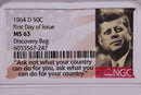 1964-D Kennedy Silver Half Dollar., NGC MS63, Discovery Bag! Store