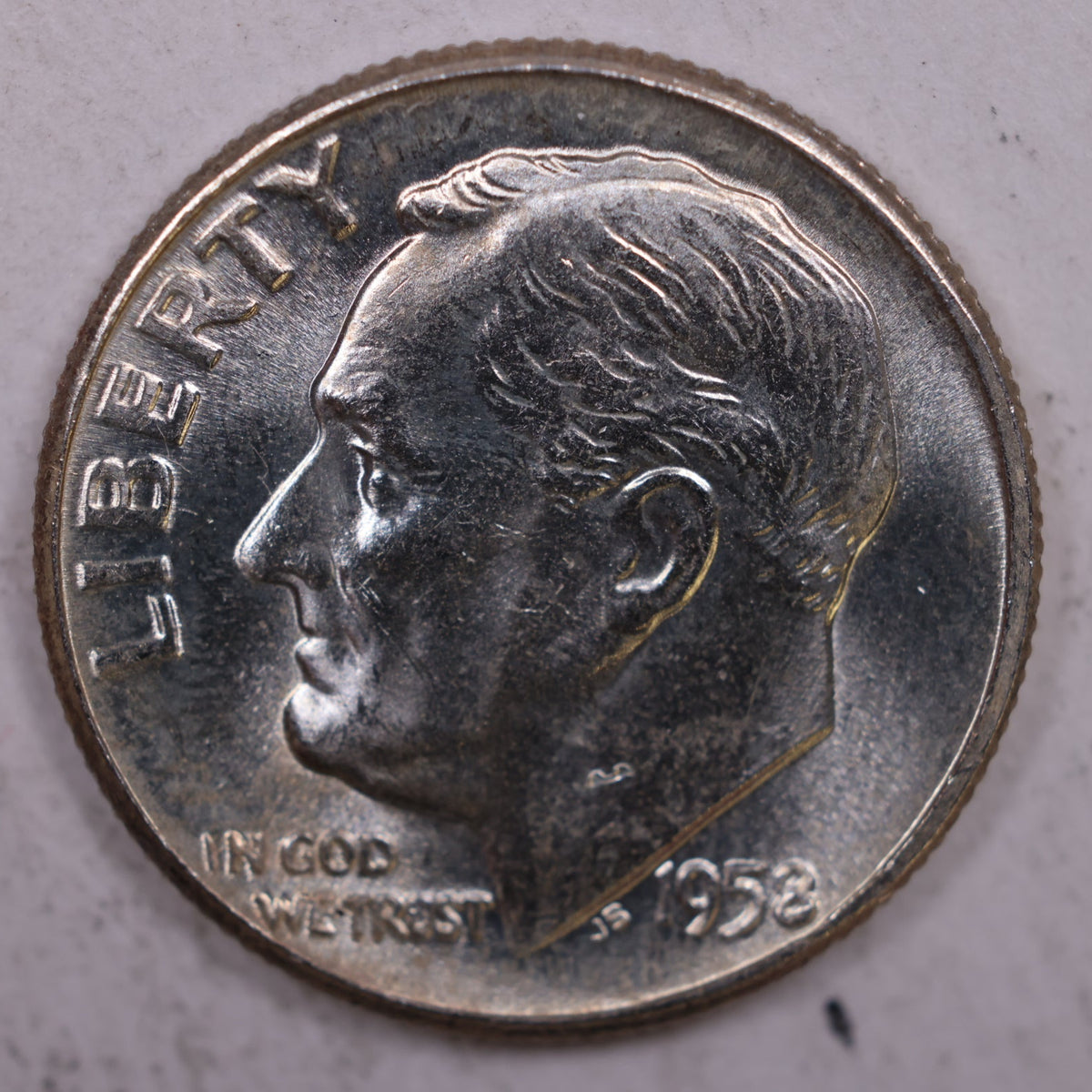 1958 Roosevelt Silver Dime, Mint State Uncirculated Coin, Store #DE0373