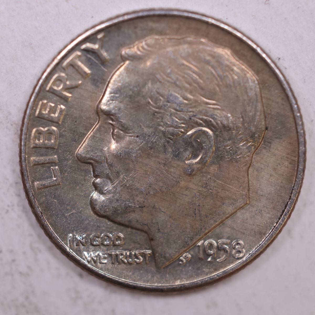 1958-D Roosevelt Silver Dime, Mint State Uncirculated Coin, Store #DE0375