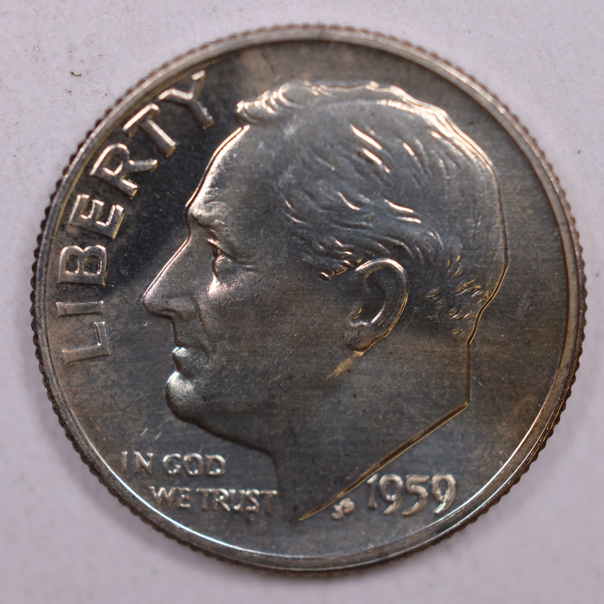 1959 Roosevelt Silver Dime, Mint State Proof Uncirculated Coin, Store #DE0378