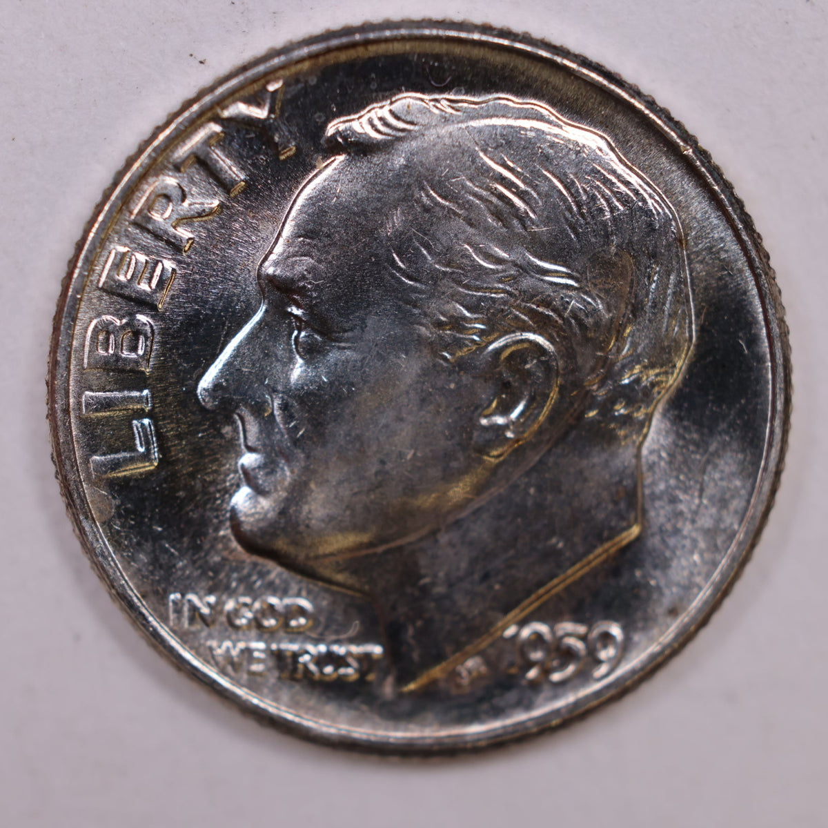 1959 Roosevelt Silver Dime, Mint State Uncirculated Coin, Store #DE0379