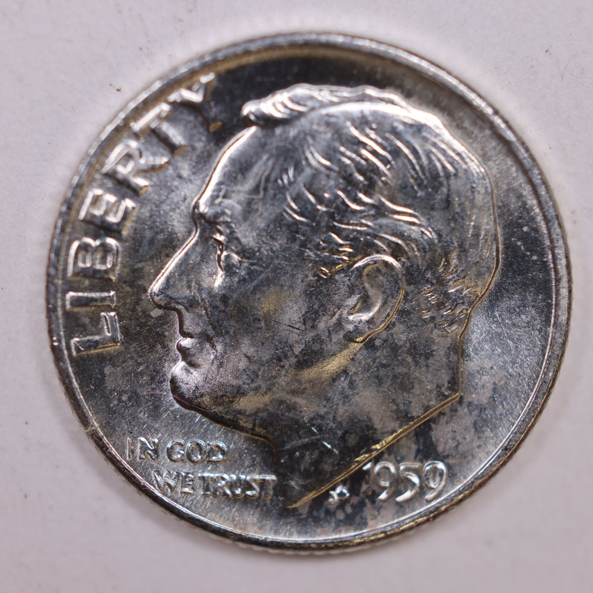 1959-D Roosevelt Silver Dime, Mint State Uncirculated Coin, Store #DE0381