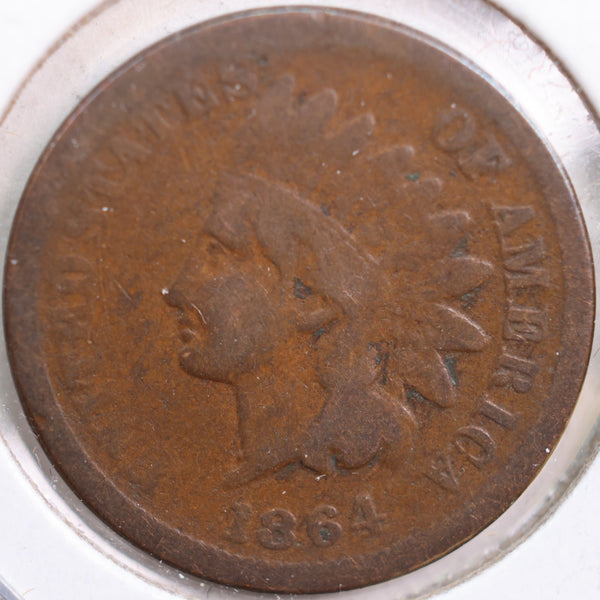 1864 Indian Head Cent w/ L, Good Circulated Coin, Store #CT0768