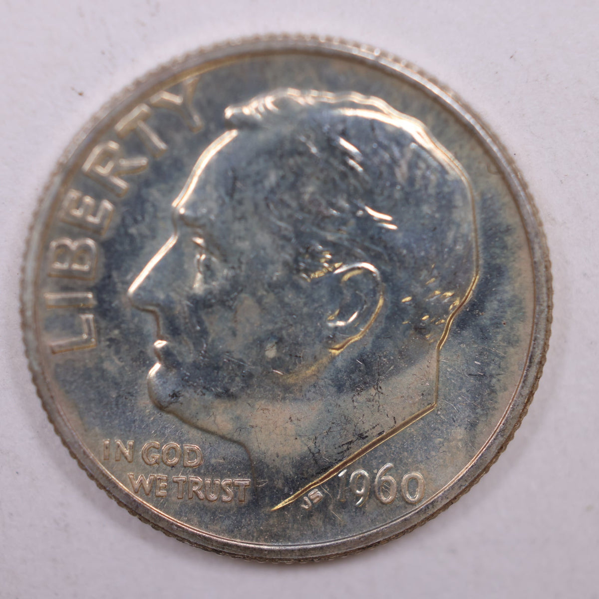 1960 Roosevelt Silver Dime, Mint State Uncirculated Coin, Store #DE0386