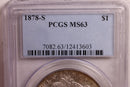 1878-S Morgan Silver Dollar., 'TONER'., PCGS MS-63., Store SALE