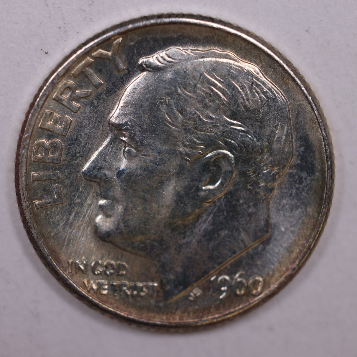 1960-D Roosevelt Silver Dime, Mint State Uncirculated Coin, Store #DE0387