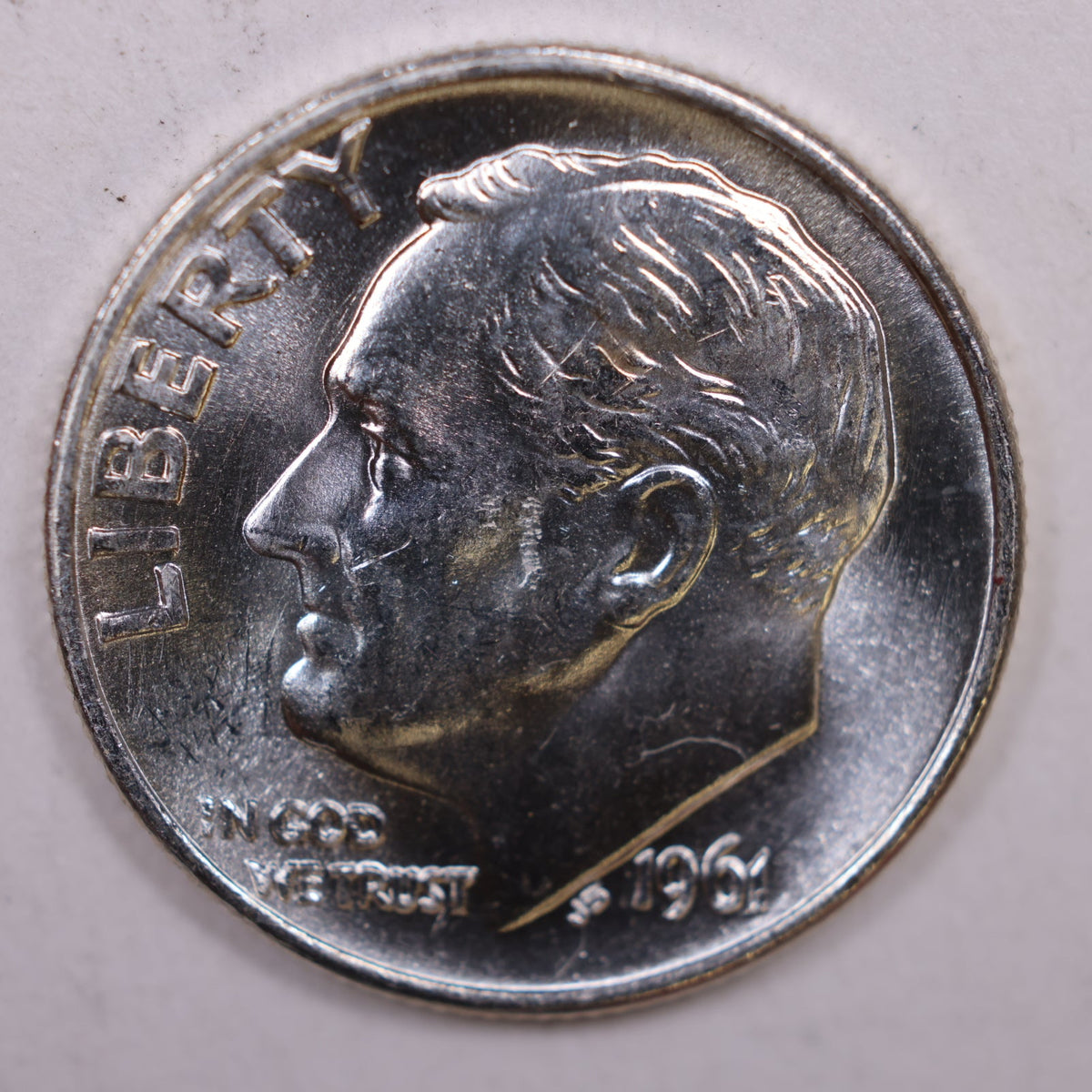 1961 Roosevelt Silver Dime, Mint State Uncirculated Coin, Store #DE0388