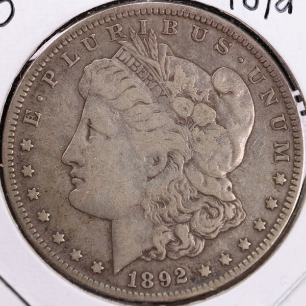 1892-O Morgan Silver Dollar, Very Fine+ Circulated Coin, Store #DR0378
