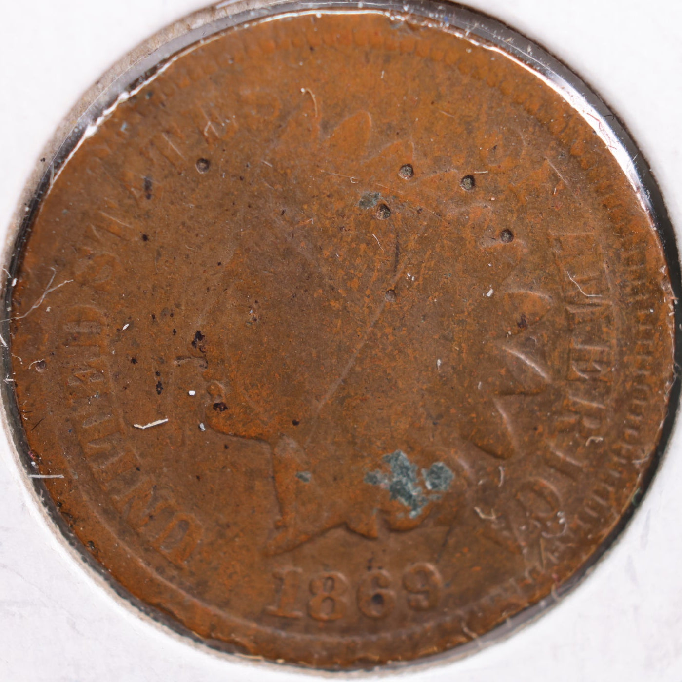 1869 Indian Head Cent, About Good Circulated Coin, Store #CT0779