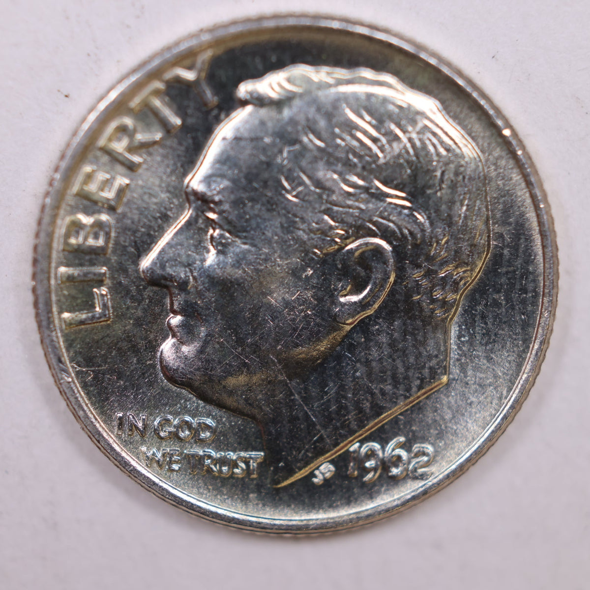 1962 Roosevelt Silver Dime, Mint State Uncirculated Coin, Store #DE0392