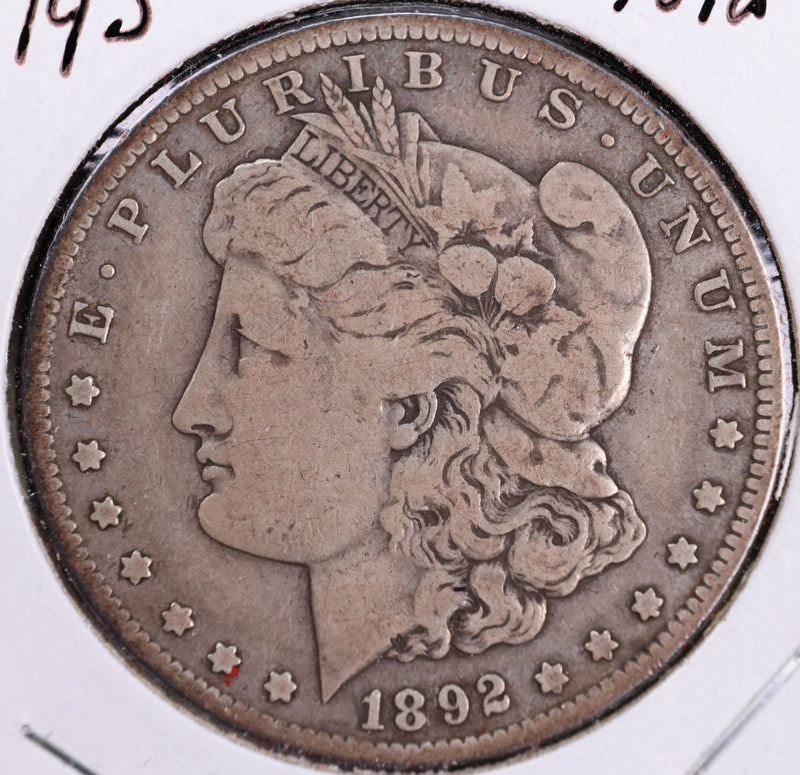 1892-S Morgan Silver Dollar, Nice VF+ Details, Store