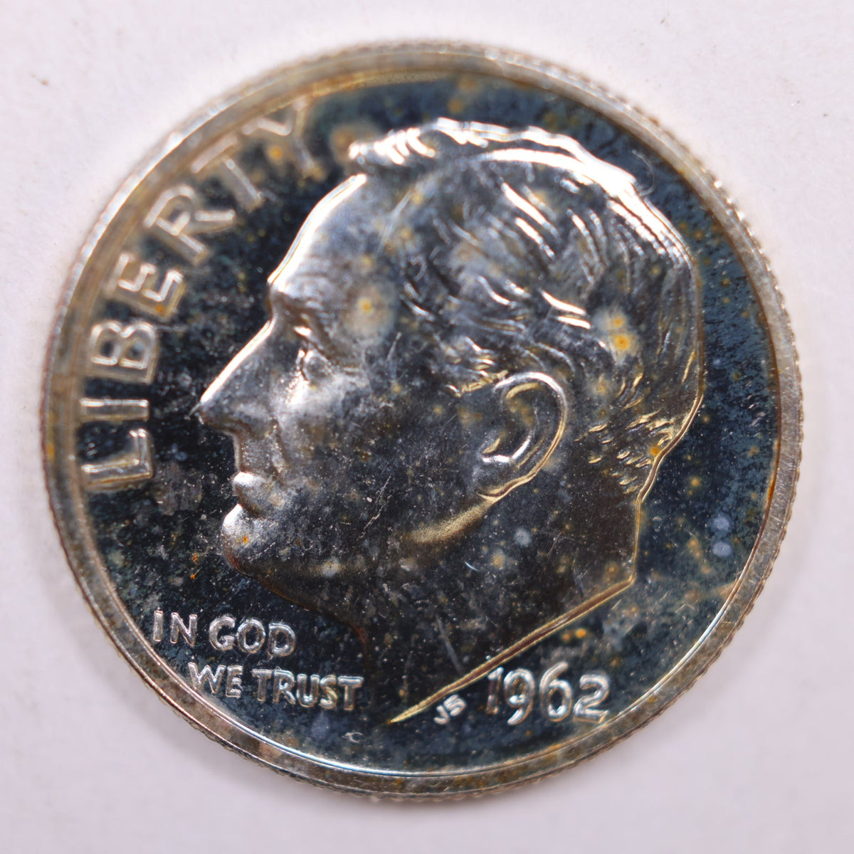 1962 Roosevelt Silver Dime, Mint State Proof Uncirculated Coin, Store #DE0393
