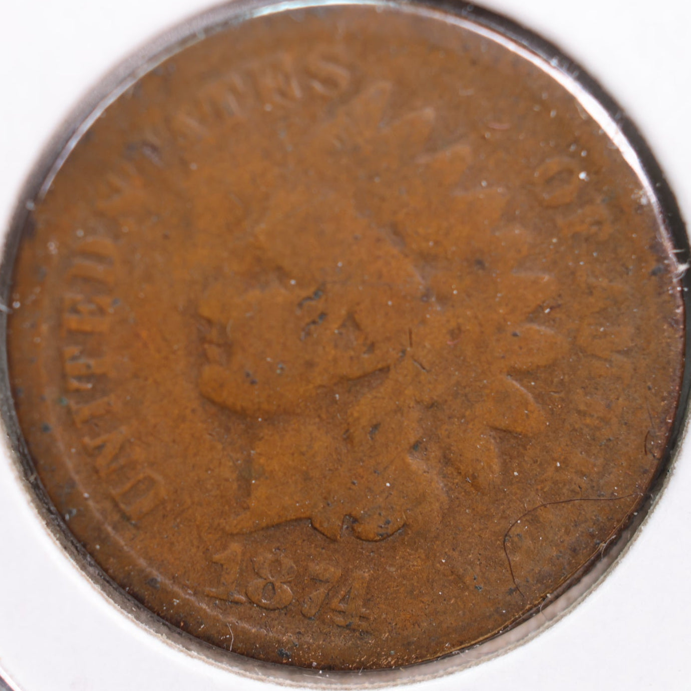 1874 Indian Head Cent, Good Circulated Coin, Store #CT0785