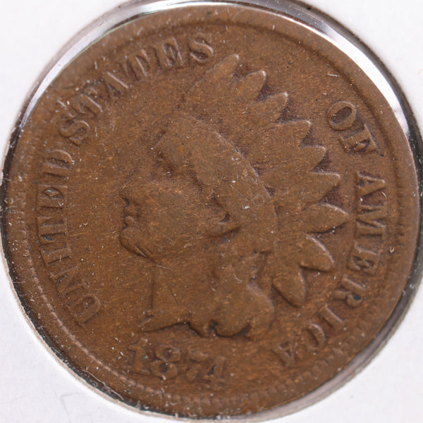 1874 Indian Head Cent, Very Good+ Circulated Coin, Store #CT0791