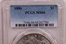 1886 Morgan Silver Dollar., 'Common'., PCGS MS-66., Store SALE