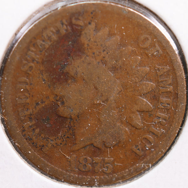 1875 Indian Head Cent, Good Circulated Coin, Store #CT0795