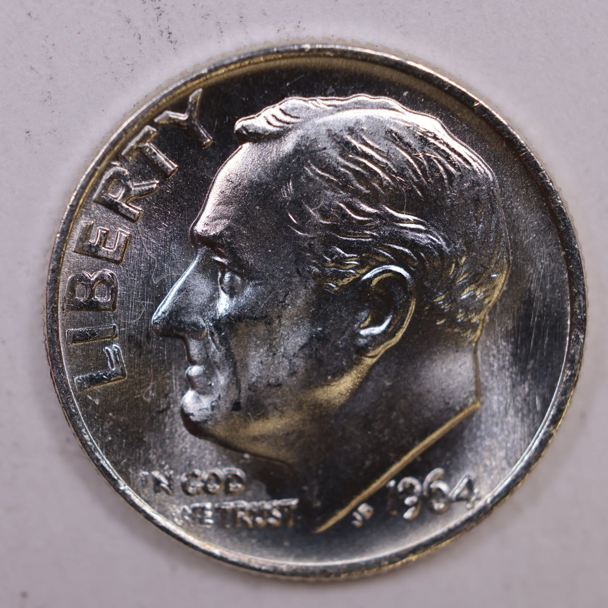 1964 Roosevelt Silver Dime, Mint State Uncirculated Coin, Store #DE0405