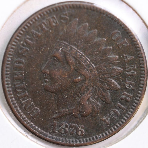 1876 Indian Head Cent, Extra Fine+ Circulated Coin, Store #CT0798