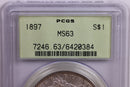 1897 Morgan Silver Dollar., PCGS MS-63., Store SALE