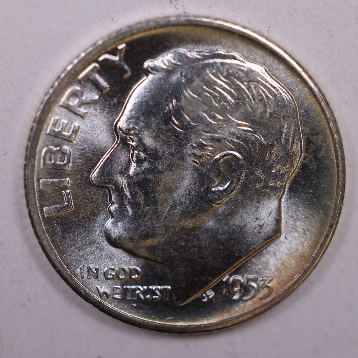 1953-S Roosevelt Silver Dime, Mint State Uncirculated Coin, Store #DE0411