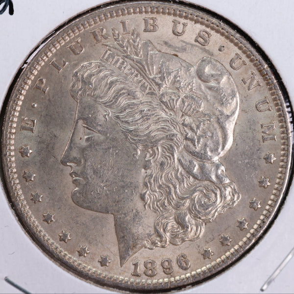 1896 Morgan Silver Dollar, About Uncirculated Coin, Store #DR0370
