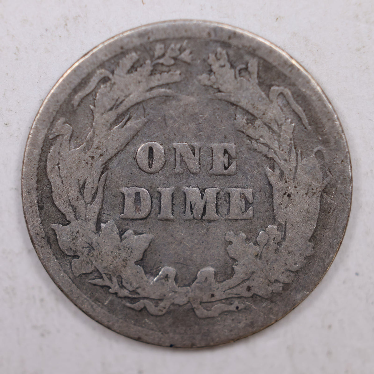 1892 Barber Silver Dime, About Good Circulated Coin, Store #DE029.