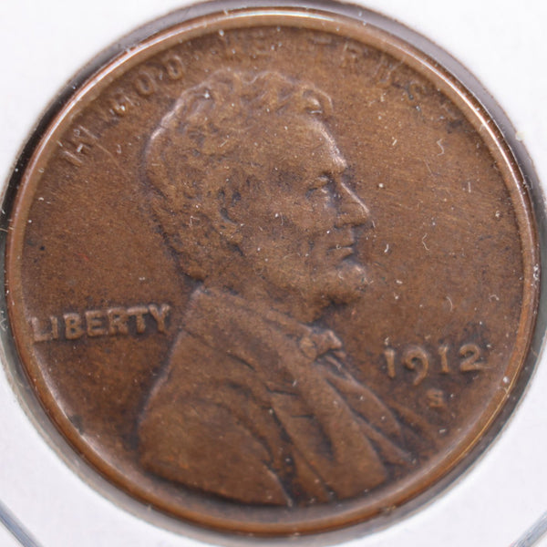 1912-S Lincoln Wheat Cent, Extra Fine Circulated Coin, Store #CT0174