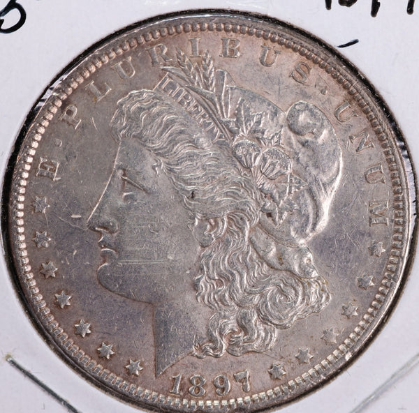 1897 Morgan Silver Dollar, Extra Fine+ Circulated Coin, Store #DR0088