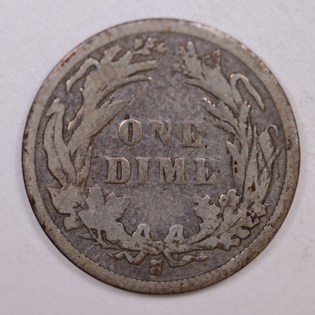 1893-S Barber Silver Dime, Good, Circulated Coin, Store #DE035.