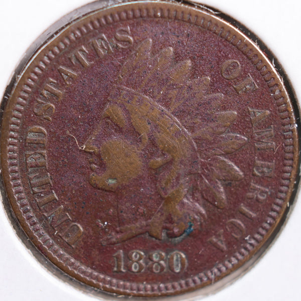 1880 Indian Head Cent, Very Fine Circulated Coin, Store #CT0809