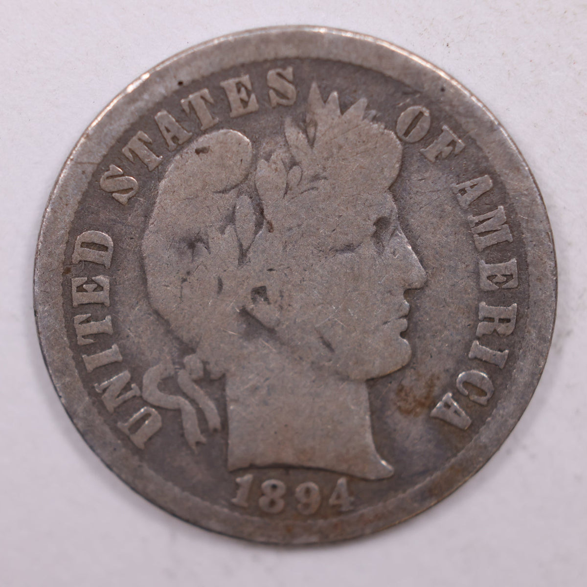 1894-O Barber Silver Dime, Very Good, Circulated Coin, Store #DE037.