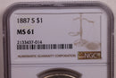 1887-S Morgan Silver Dollar., NGC MS-63., Store SALE