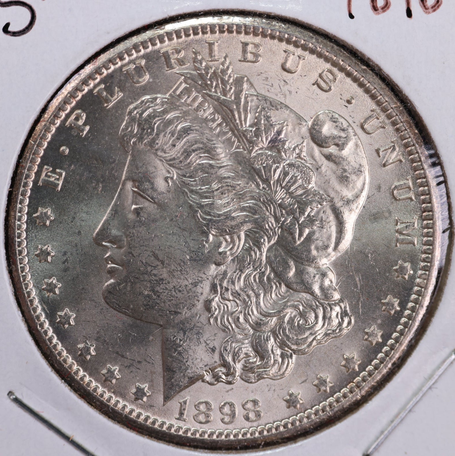 1898-O Morgan Silver Dollar, Mint State-Uncirculated Coin, Store #DR0517.