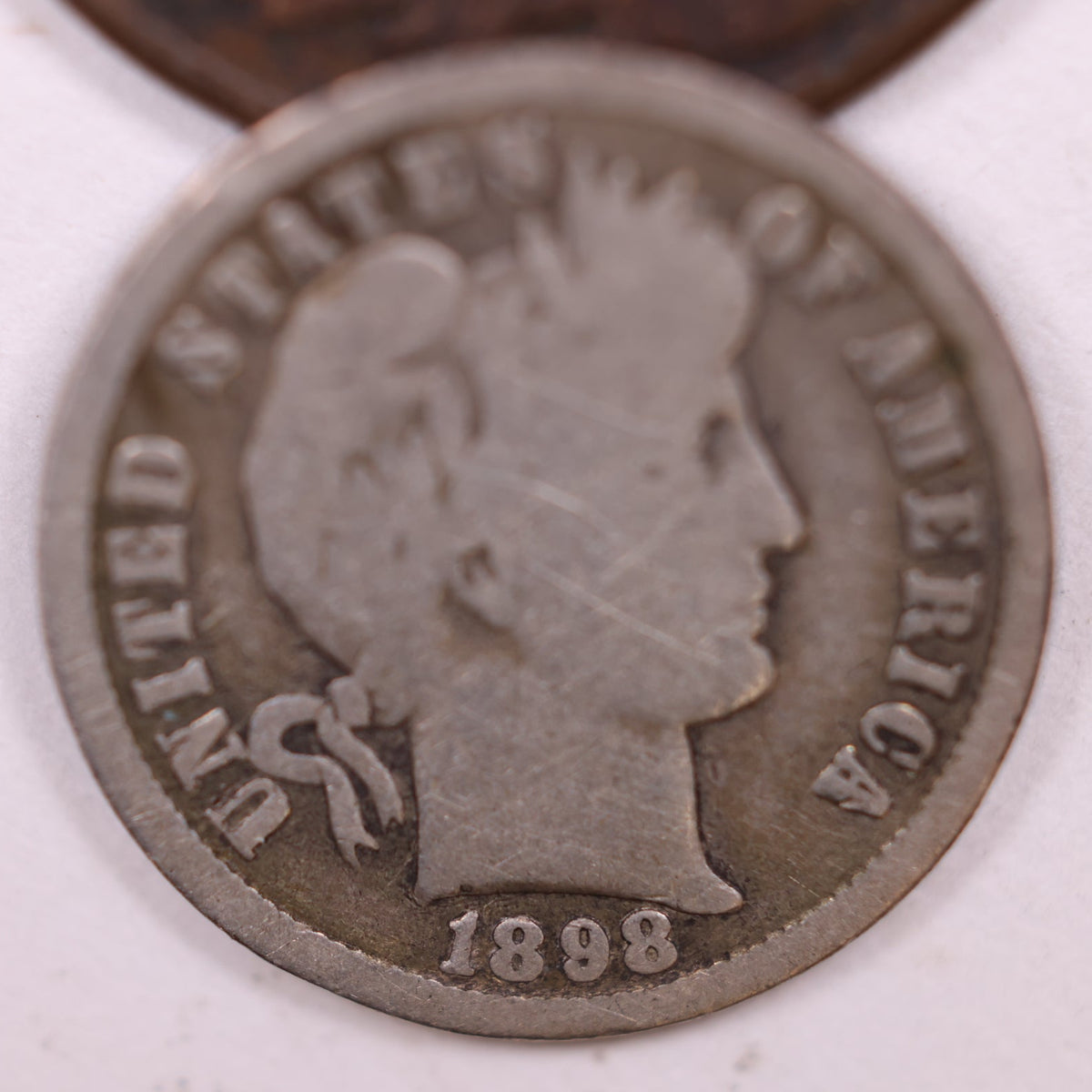 1898-O Barber Silver Dime, Very Good Circulated Coin, Store #DE048.