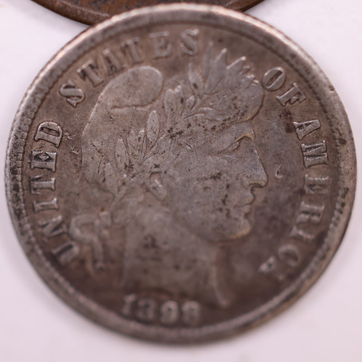 1898-S Barber Silver Dime, Fine Circulated Coin, Store #DE049.