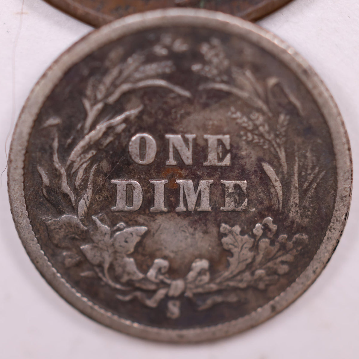 1898-S Barber Silver Dime, Fine Circulated Coin, Store #DE049.