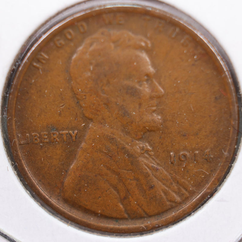 1914 Lincoln Wheat Cent, Very Fine+ Circulated Coin, Store