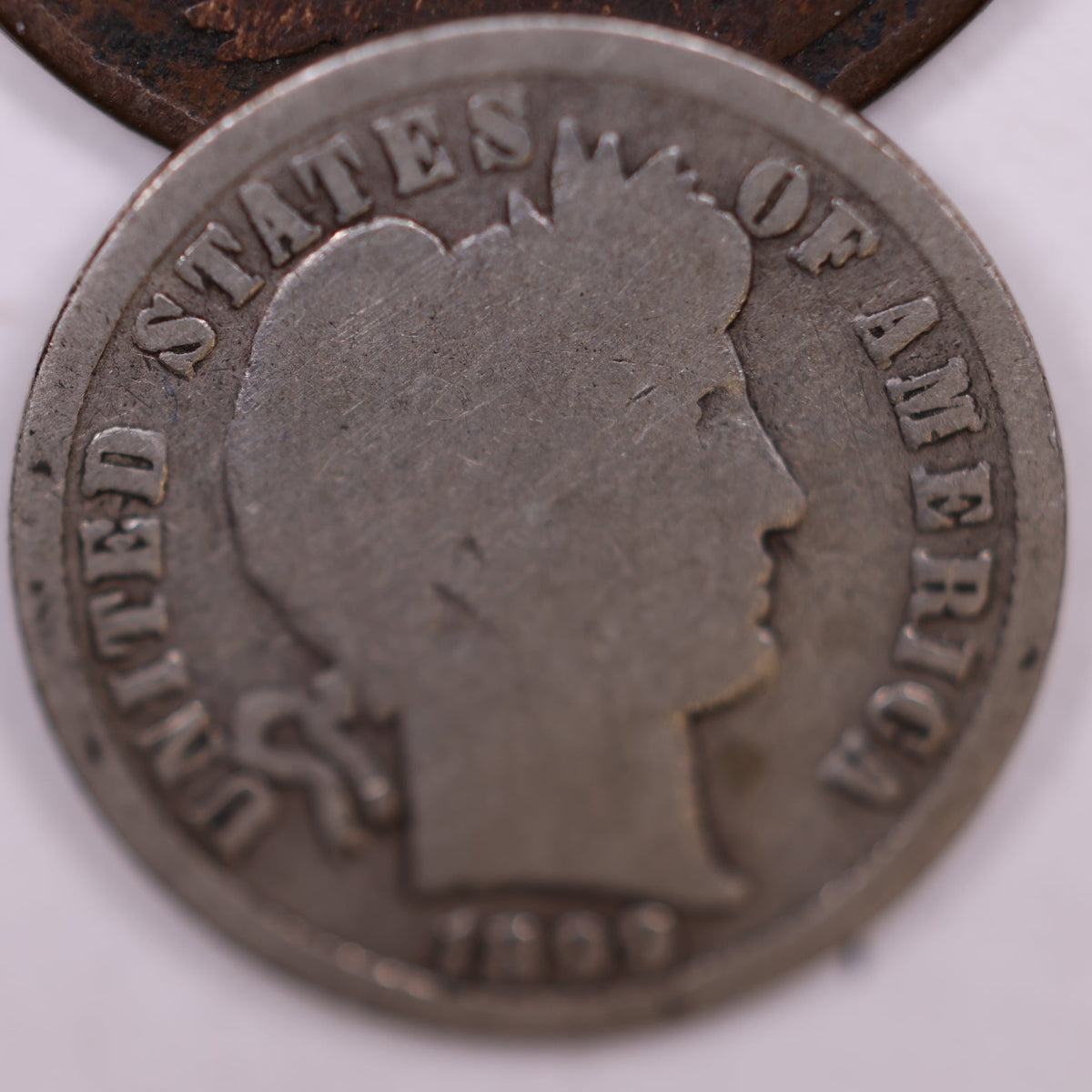 1899-S Barber Silver Dime, Good Circulated Coin, Store #DE052.