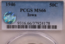 1946 Iowa Silver Half Dollar Commemorative., PCGS MS66., Store