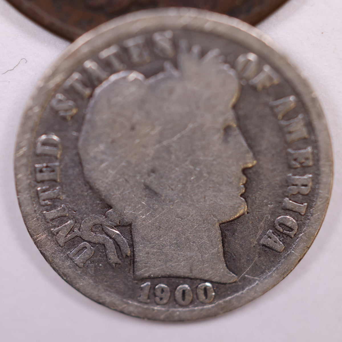 1900-O Barber Silver Dime, Good Circulated Coin, Store #DE054.