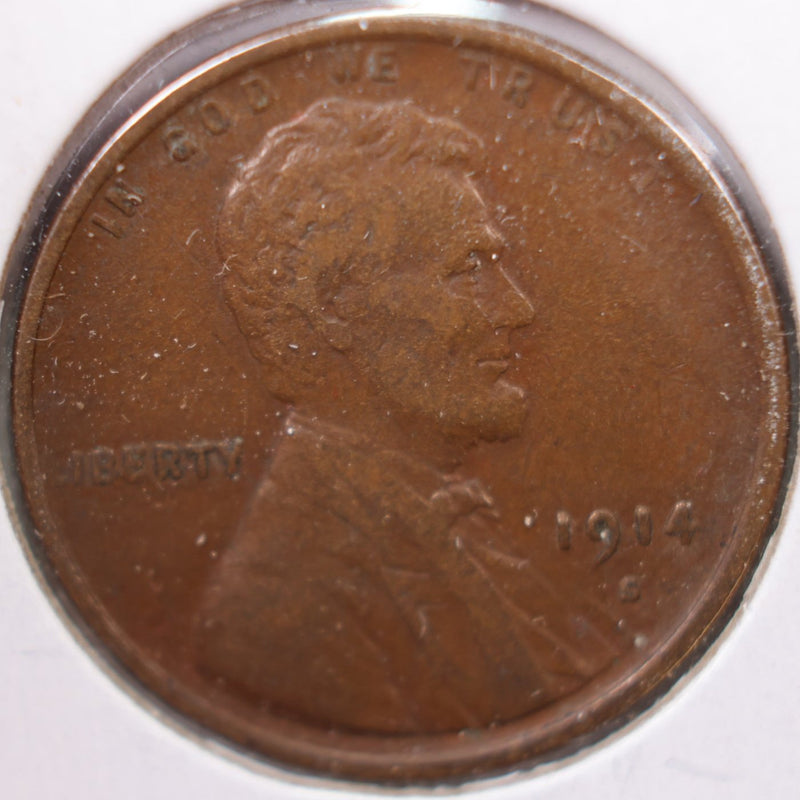 1914-S Lincoln Wheat Cent, Extra Fine Circulated Coin, Store
