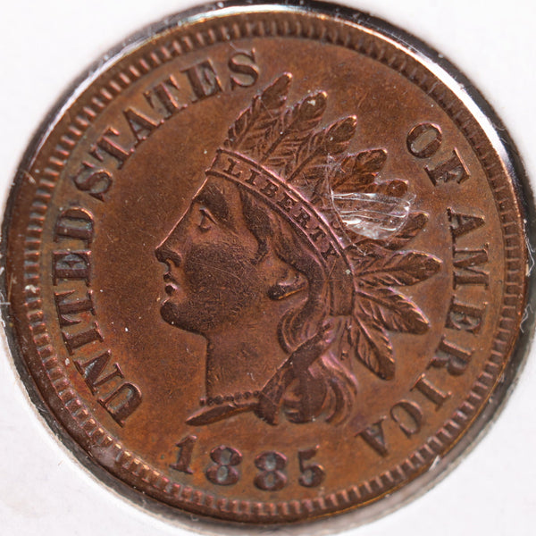 1885 Indian Head Cent, Extra Fine+ Circulated Coin, details, Store #CT0828