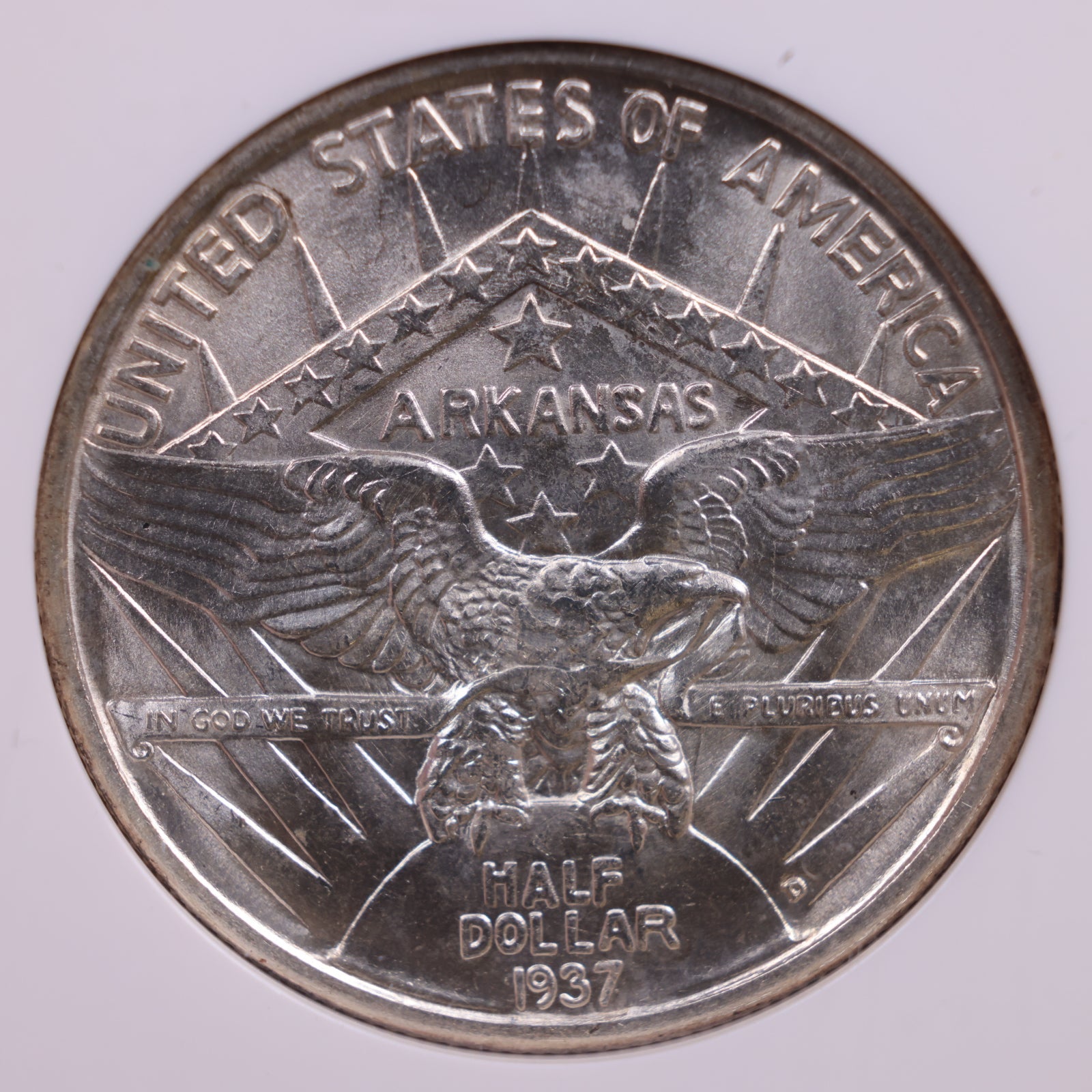 1937-D Arkansas Silver Half Commemorative., NGC MS-65., Store #GEC0048.