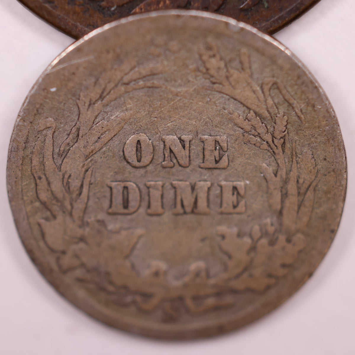 1901-S Barber Silver Dime, Good Circulated Coin, Store #DE058.